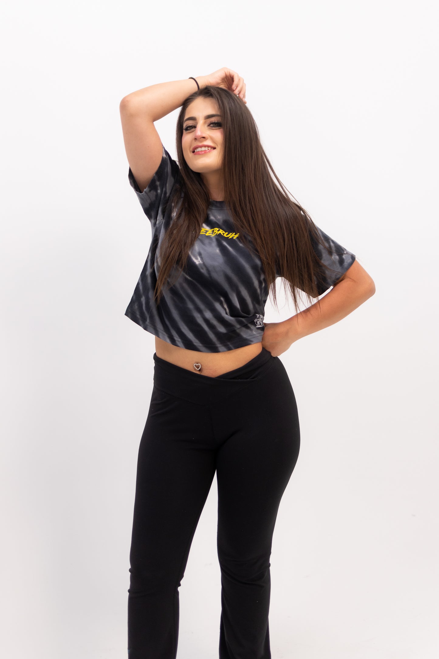 ZeeBruh Charcoal Tie Dye Crop Top