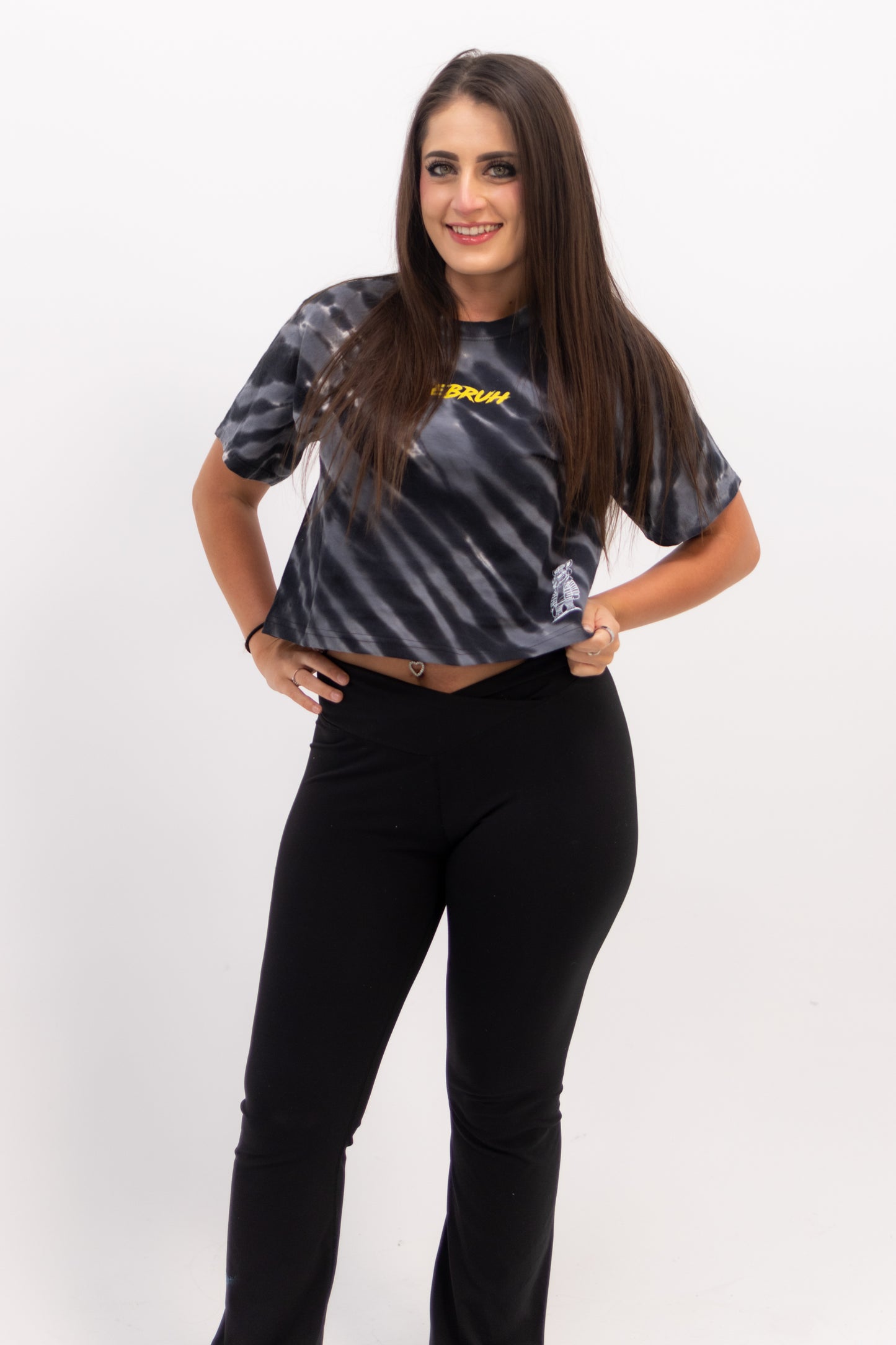 ZeeBruh Charcoal Tie Dye Crop Top